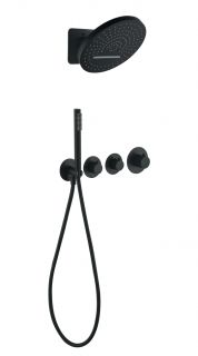 Душевая система скрытого монтажа Grocenberg GB5020BL с Термостатом Vernet (Франция) Черный матовый